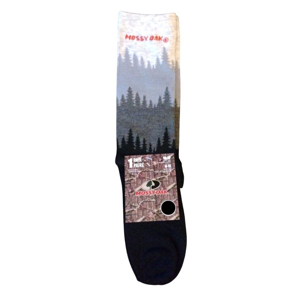 Mossy Oak Men’s Forest Crew Socks, Shoe Size 6-12, Father's Day Gift